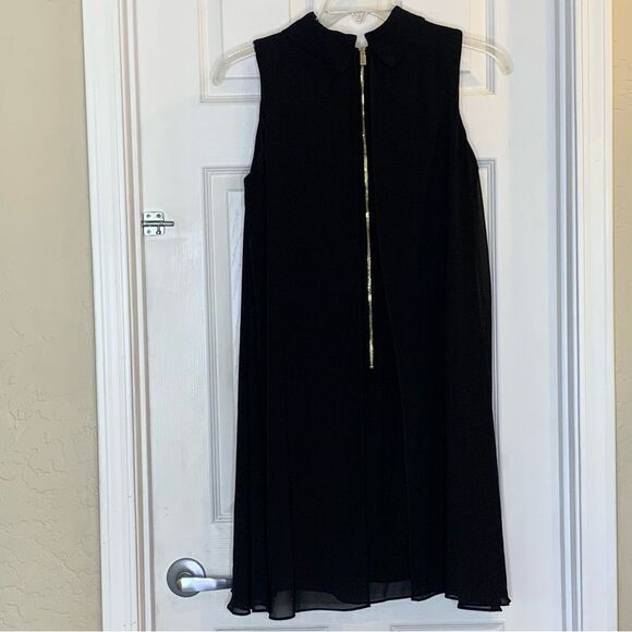 Vince Camuto Mock-Neck Chiffon Shift Dress Black Size 12 - Picture 3 of 13